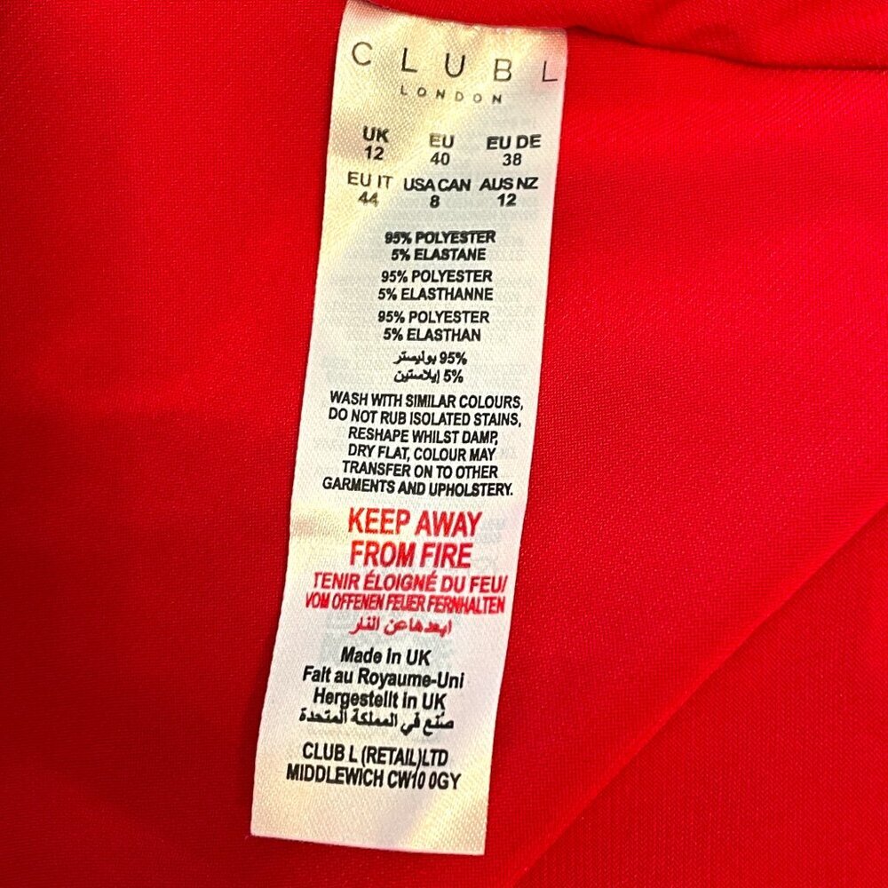 Club L London Adele Backless Ruched Fishtail Cami Maxi Dress Red Scarlet NWT - Picture 11 of 14